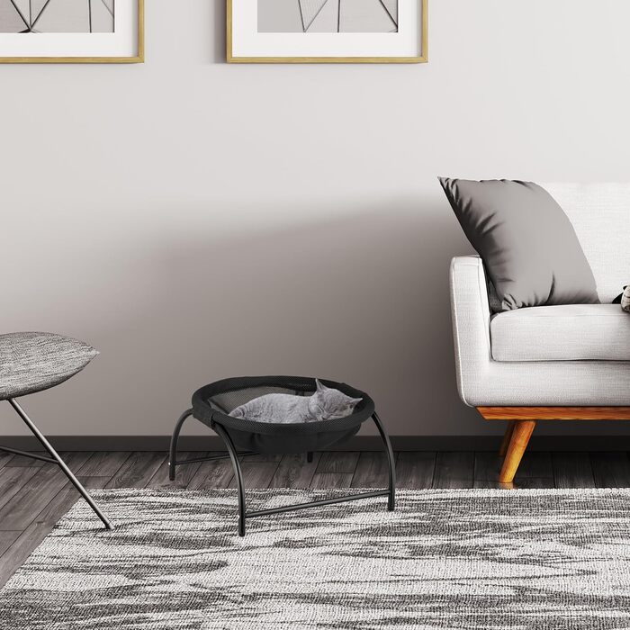 Кішка гамак Relaxdays, стоячий, піднятий гамак для котів, чорний, 25 x 44 x 42 см