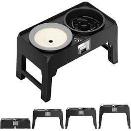 Підвищені годівниці для собак з нержавіючої сталі, без розбризкування, з підставкою, регульована висота, для маленьких, середніх та великих собак та котів