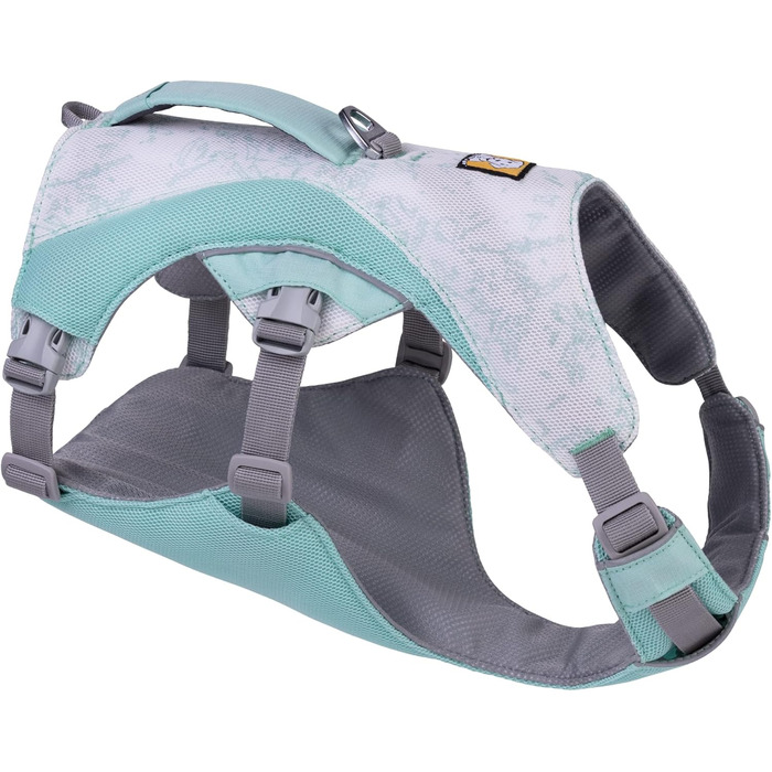Охолоджувальна шлейка для собак RUFFWEAR Swamp Cooler, регульована, легка, з ручкою, для бігу, для спеки, дві петлі для повідця, зелена, розмір S (56-69 см)