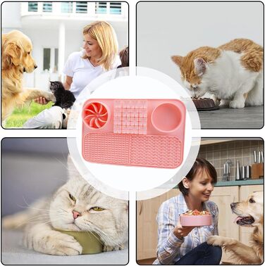 Килимок для собак - килимок-нюхалка для собак | Силіконовий килимок для годування собак з присоскою | Slow Feeder миска для собак (рожевий)