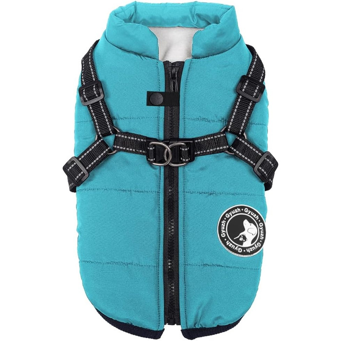 Водонепроникний дощовик для собак з підкладкою для миски - зимова куртка для маленьких, середніх та великих собак (XXX-Large, світлий, блакитний)