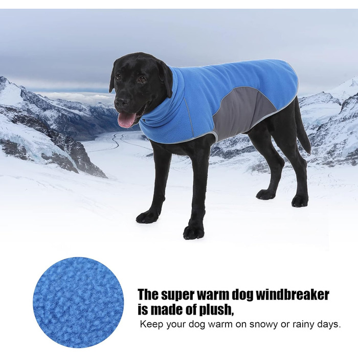 Зимовий теплий куртка для собак, вітронепроникний, плюш, зі стійким коміром, на блискавці, захист шиї та живота, з застібками-гачками, отвір для тракції, універсальна куртка для маленьких, середніх собак