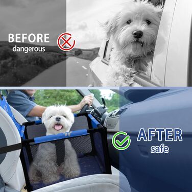 Складаний водонепроникний автосидіння для собак PetsHome з дихаючої оксфордської тканини, для малих і середніх собак, цуценят і домашніх тварин, синій