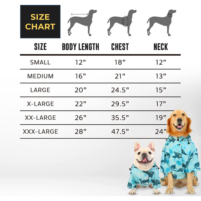 Дощовик для собак HDE, двошаровий, на блискавці, з капюшоном, розмір 3XL, дизайн динозавр