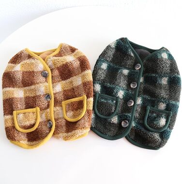 Теплий флісовий одяг для собак для великих і товстих собак, таких як Французький бульдог, коргі, мопс, бульдог, бультер'єр, шиба-іну та інші - зимова куртка розмір L (XXL: Об'єм грудей 66-70 см, темно-зелений)