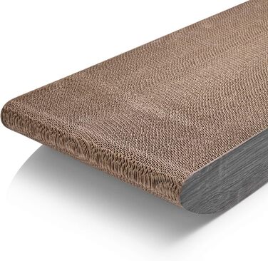 Когтеточка для котів CanadianCat Comet L XL, картон, з котячою м'ятою, 60x29x7 см, темно-сіра, дерев'яний дизайн