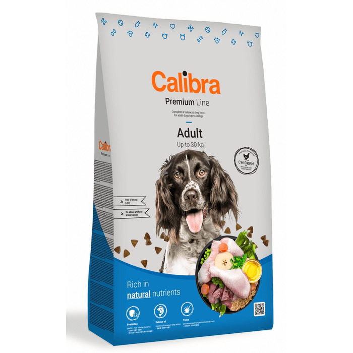 Сухий корм для собак Calibra Premium Adult, курка, для малих та середніх порід, 12 кг