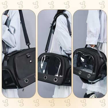 Транспортна переноска для дрібних тварин APKOL, переноска для морських свинок, кроликів, хом'яків, їжаків, (чорна)