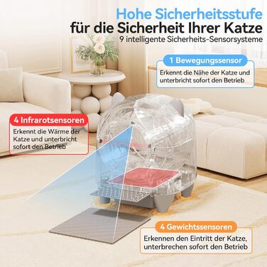 Автоматичний лоток для котів TRIUMPHKEY, 90L+8.5L, самоочисний, з керуванням через додаток, для багатокотових сімей