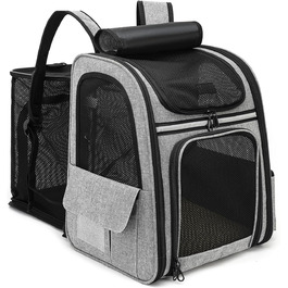 Рюкзак для кота/собаки Dogat: зручний та дихаючий рюкзак-переноска для подорожей, сірий