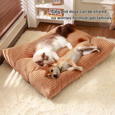 Ліжко для собак, подушка для собак, матрац у коробку для собак з антиковзким дном, собаче ліжко для маленьких, середніх та великих собак, знімний та пральний чохол, зелений, XXL, Green