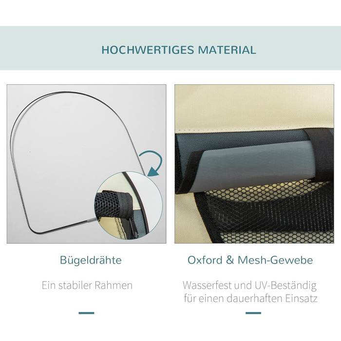 PawHut Складана переноска для собак, транспортна переноска для тварин, 5 розмірів, темно-сірий, L 61 x 46 x 51 см