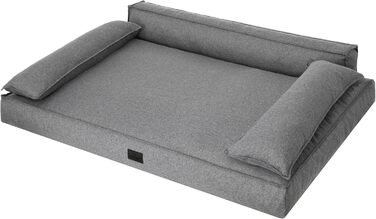 Ліжко-матрац для собак DOGGY XXL 120x77 см, антрацит, для малих і великих порід, лежак-подушка для домашніх тварин