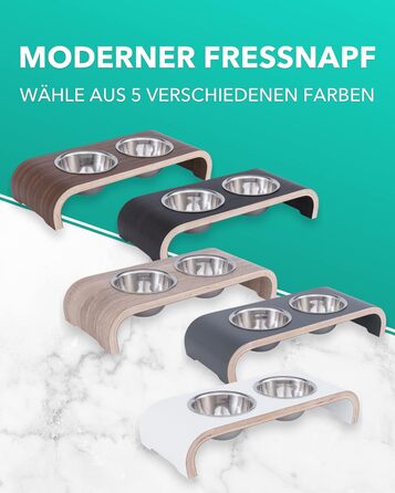 Набір мисок для котів MilaCasa Katzennapf - 2 шт. підняті миски для котів, подвійний набір мисок для їжі та води для котів (Макассар)