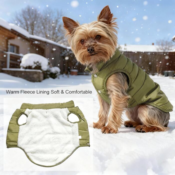 Теплий зимовий пуховик для собак великих порід, водонепроникний, м'який, для холодної погоди, зелений, XXL