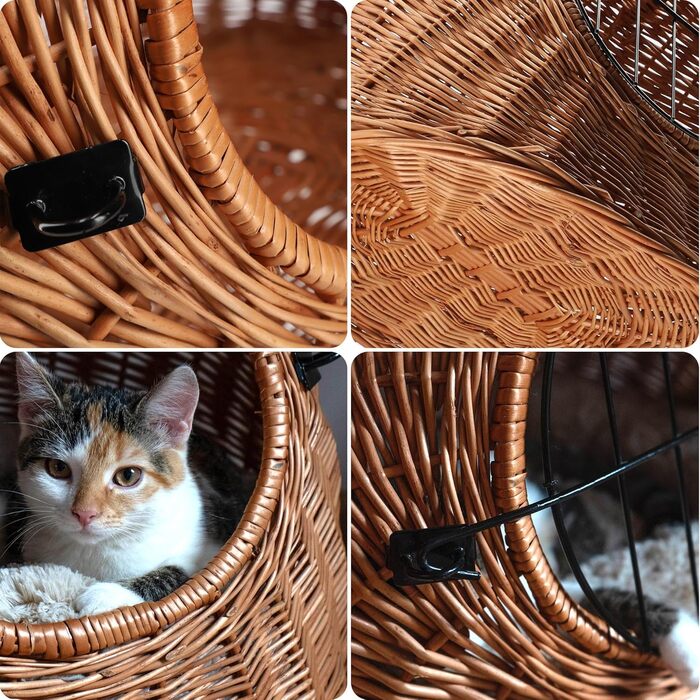 Транспортний кошик для тварин KADAX: плетений кошик-переноска для котів та інших домашніх улюбленців (40x49 см)