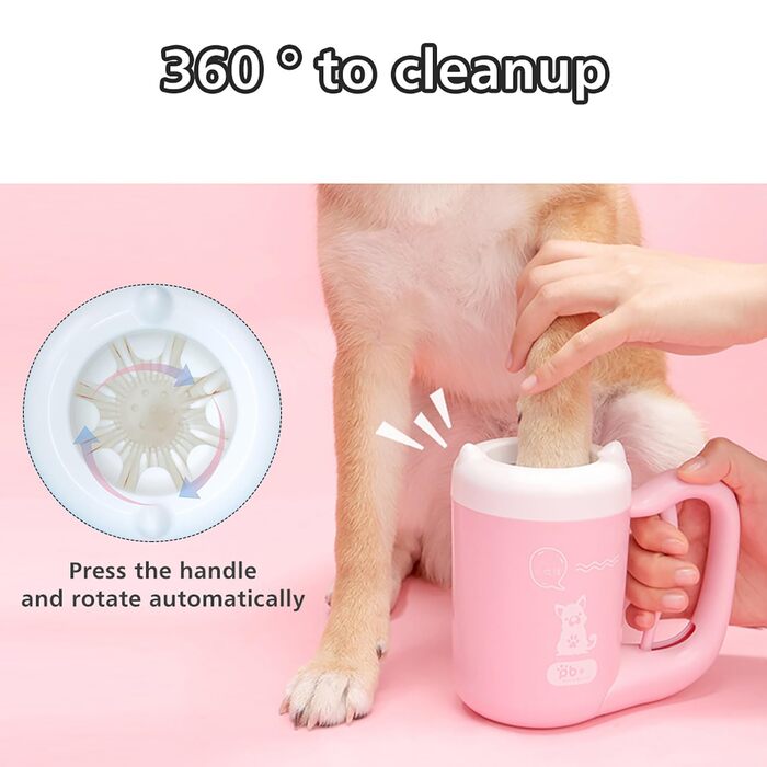 Автоматичний очищувач лап для собак та котів, мийка лап, силіконова щітка, портативний, 360 градусів, ABS-Silikagel