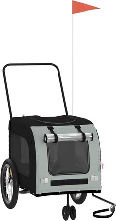 Причіп для велосипеда ZEYUAN для собак чорного та сірого кольорів, оксфордська тканина та метал, вантажний причіп, ручний візок, вантажний велосипедний причіп