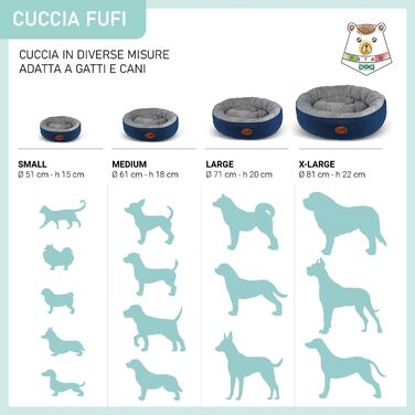 Кругле ліжко для собак та котів Fufi Large, 71 см, з м'якими краями, антиковзаюче, знімне, машинне прання