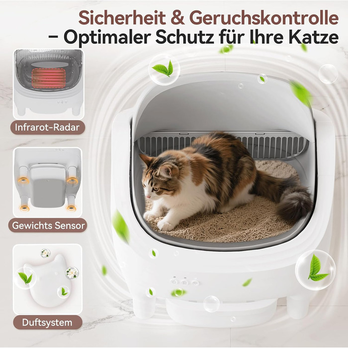 Автоматичний лоток для котів TRIUMPHKEY, XXL, з керуванням через додаток, самоочисний, для великих котів до 15 кг, 15 днів без очищення, підходить для кількох котів