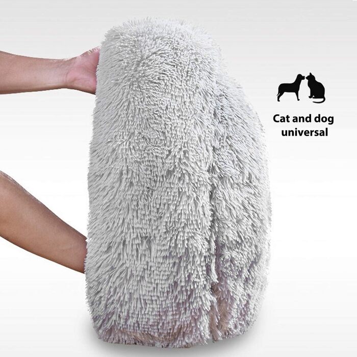 М'яке ліжко для собак та котів PETCUTE: кругла, сіра, миється