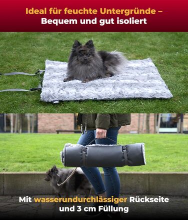 Німецька туристична ковдра для собак Outdoor, міцна та водонепроникна, 55x75 см, з Vlies-наповнювачем, прання при 40°C, Shadow
