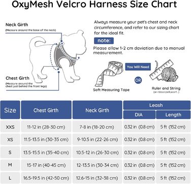 Шлейка для собак BELLA & PAL для маленьких собак з повідком, Step-in шлейка з Air Mesh, анти-тяга, світловідбиваюча, дихаюча, для цуценят, котів, XXS (28-30 см обхват грудей), блакитна & сіра