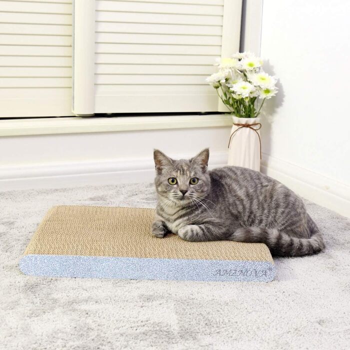 Котяче дряпальний картон AMZNOVA з котячою м'ятою, широке дряпальний борд, 43.2x30.5 см