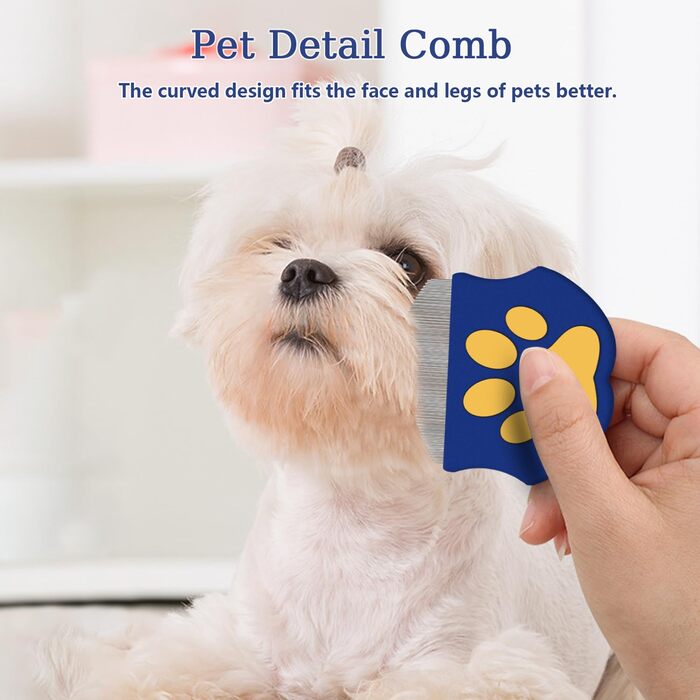 Гребінець для собак та котів, щітка для догляду за шерстю, самоочищувана висмикувальна щітка, заокруглені щітки для короткошерстих котів, ефективно видаляє підшерсток, інструмент для догляду за тваринами, блакитний