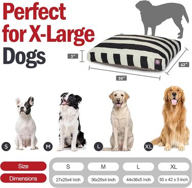 Ліжко для собак Majestic Pet, прямокутне, мале, знімний і праний чохол, антиковзке, зручне, для клітки та будинку, 68 см