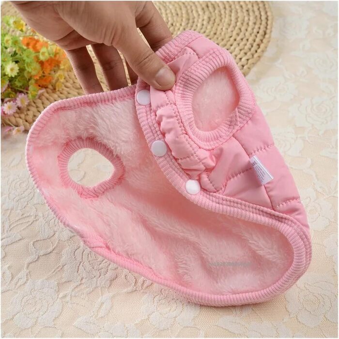 Теплий та вітрозахисний одяг для цуценят на зиму (БЕЖЕВИЙ, XS(старий))