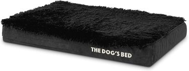 Ортопедичне ліжко для собак з Memory Foam, чорне штучне хутро, середнього розміру, вологостійке, знімні чохли