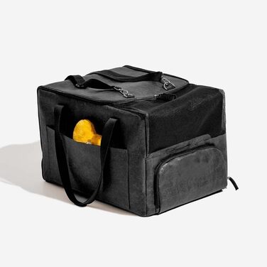 Автокрісло для собак 2-в-1 в центральній консолі/переноска для собак, стильна переноска для подорожей та перельотів для маленьких собак та котів до 5,4 кг, Чорний (Коричневий)