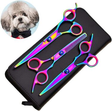 Набір для стрижки тварин QUNINE: професійні ножиці для стрижки собак та котів, 7-дюймові ножиці для фінальної обробки, нержавіюча сталь