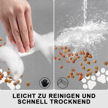 Нековзна підкладка під миску для собак та котів: чорна 40x60 см. Швидковисихаюча, легко миється. Підкладка для миски для тварин.