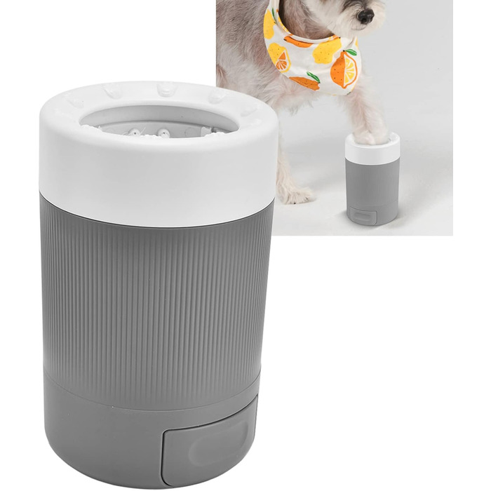 Портативний очищувач лап для собак ANKROYU - мийка для лап, миска для собак, інструмент для чищення лап, сірий