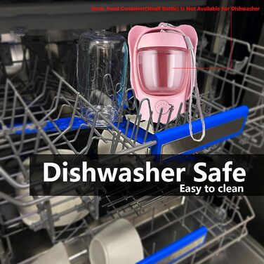 ДомКім портативна пляшка для води та корму для собак, 550 мл, рожева - для прогулянок, подорожей, цуценят