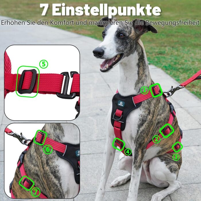 Пауерлд Безпечне обплетення для собак, шлейка від потягування, шлейка від паніки, анти-зламна шлейка для собак, регульована, дихаюча жилетка для маленьких, середніх та великих собак (XL) Екстра Великий (Упаковка з 1), Рожевий