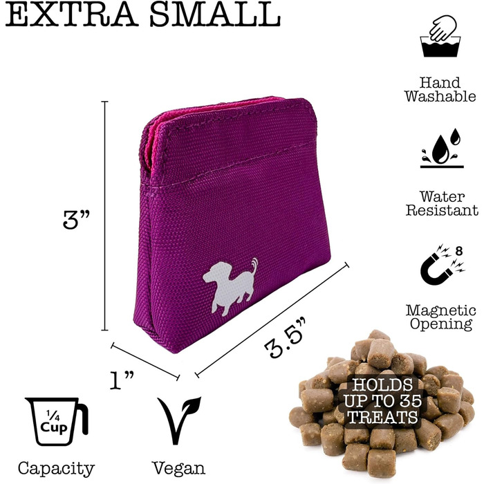 Сумка для ласощів для собак Swaggly – чорна з червоною підкладкою (рожева)