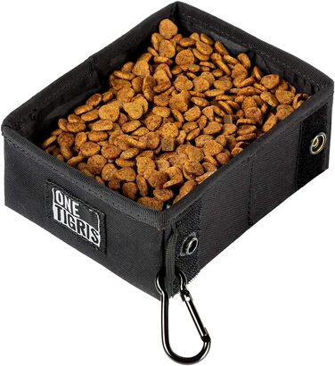 OneTigris Складаний миска для собак 0,9 л - дорожня, для подорожей, тренувань та активного відпочинку | Багаторазова упаковка