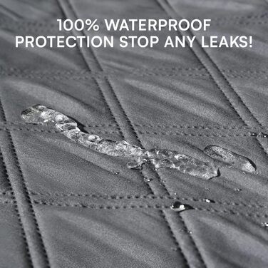 Водонепроникний килимок для собак Luciphia 132x208 см з неслизьким покриттям. Захист для дивану, ліжка, авто. Міцний, машинне прання. Сірий колір.