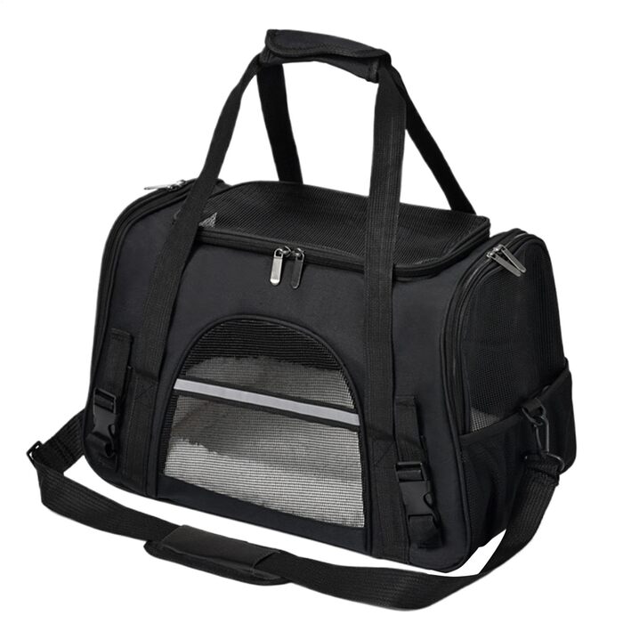 Чорна переносна сумка-рюкзак для собак - трансформер, для маленьких цуценят, складна, легка | Переноска для собак, рюкзак для собак