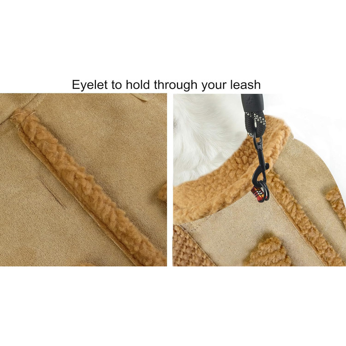 Зимова куртка для собак, тепла, вітронепроникна, пуловер для маленьких собак, теплий флісовий плащ для середніх та великих собак (Колір: Коричневий, Розмір: XXL)