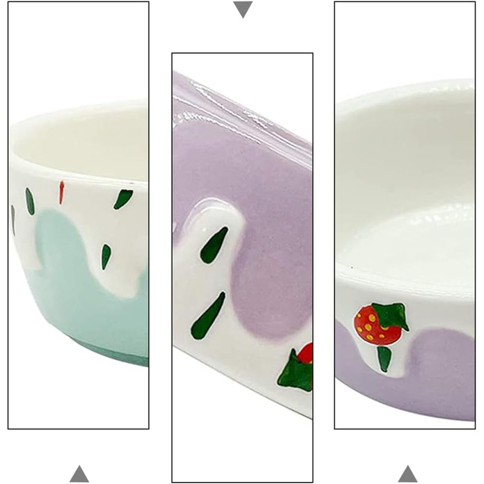 Миски для хом'яків Balacoo, круглі, керамічні, 2 шт. - для дрібних тварин, кроликів, мишей, морських свинок, їжаків, фіолетовий/блакитний