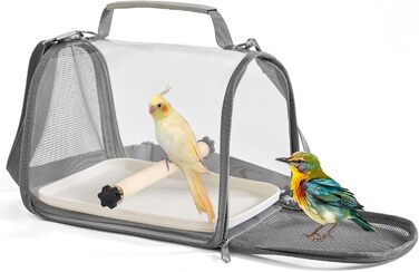 Транспортний ящик для птахів Gxdamxz з піддоном та дерев'яною перегородкою, клітка для хвилястих папужок/інших птахів/дрібних тварин, 27x20x20 см