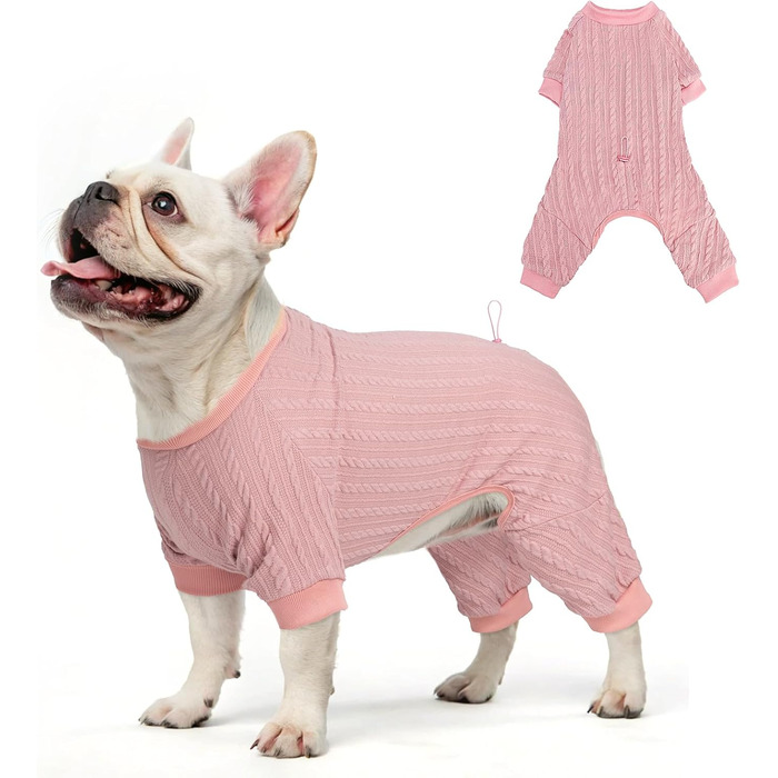 Пижама для собак SCENEREAL: теплий зимовий костюм, рожевий, розмір S (Обхват грудей 51 см)