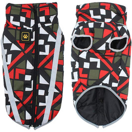 Теплий дощовик для собак, дощовик з отвором для шлейки, спортивний, для активного відпочинку, одяг для собак, комбінезон, жилет для маленьких, середніх та великих собак (5XL, червоний в клітинку)