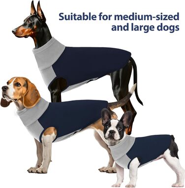 Пуловер для собак з флісу, блакитний - для великих порід, дихаючий та зручний - легко одягається, обхват грудей 55 см