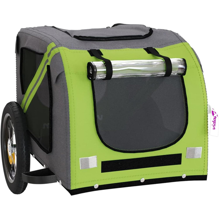 Кошик для велосипеда для собак, зелено-сірий, Oxford, вантажопідйомність 30 кг, Model 93871