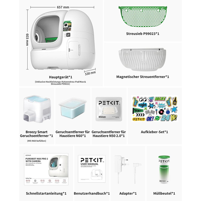 PETKIT Purobot Max Pro 2 - самоочисний лоток для котів з камерою та AI-моніторингом здоров'я, для кількох котів